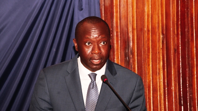 Minister Konneh makes remarks at a State Dinner for the IMF Managing Director Lagard